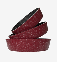 طقم صواني جرانيت أحمر 3 قطع رائع