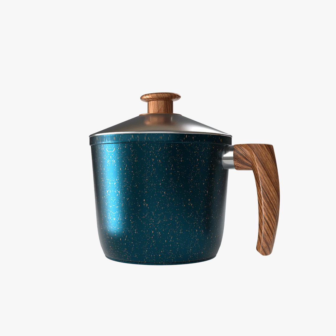 لبانه جرانيت لون تركواز مقاس 16 بمقبض خشبي - بريميوم سٌمك  5 مم