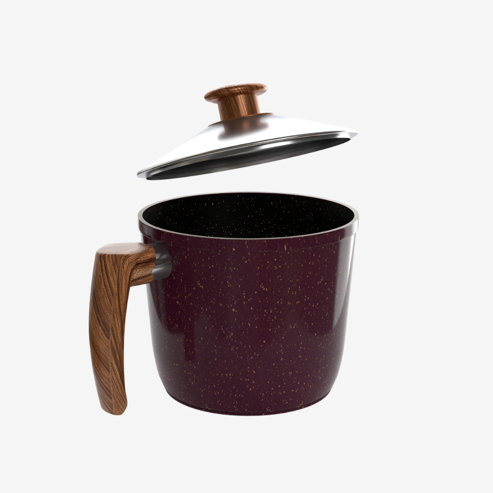 لبانه جرانيت لون بوردو مقاس 16 بمقبض خشبي - بريميوم سٌمك  5 مم