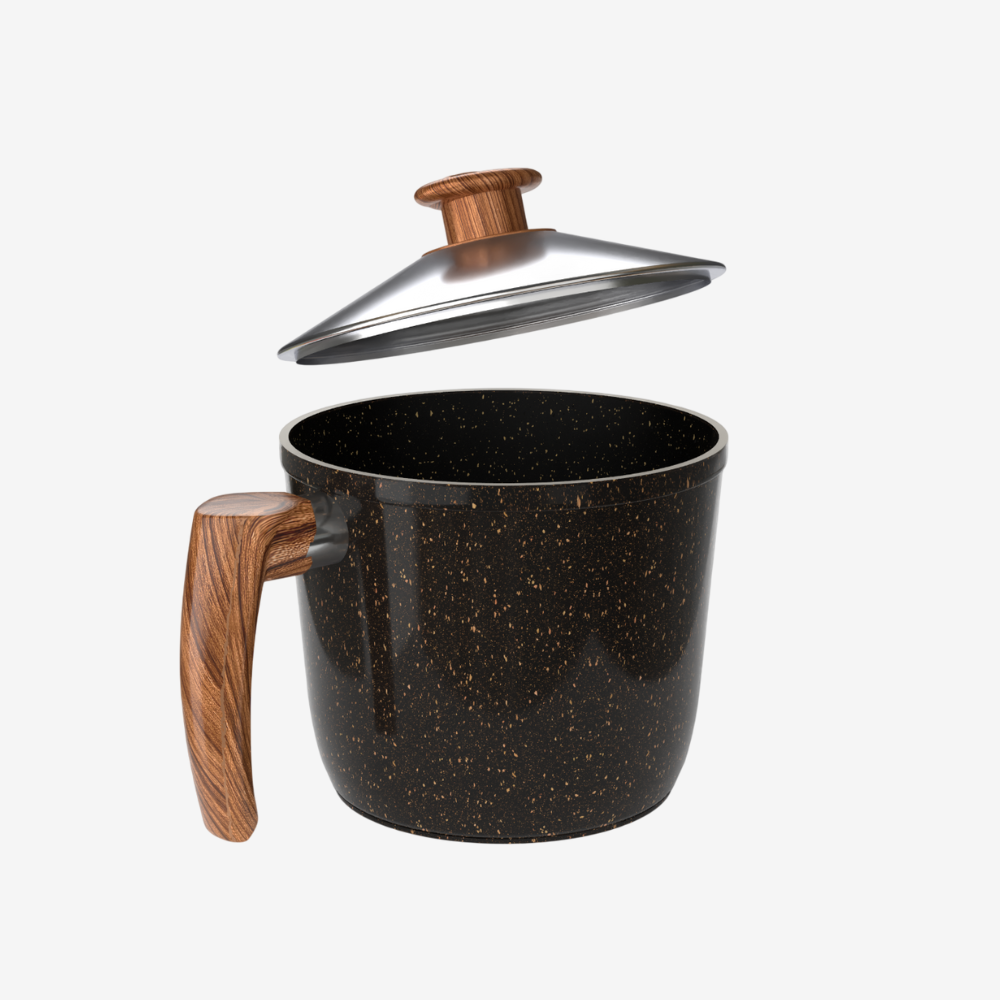 لبانه جرانيت لون اسود مقاس 16 بمقبض خشبي - بريميوم سٌمك  5 مم