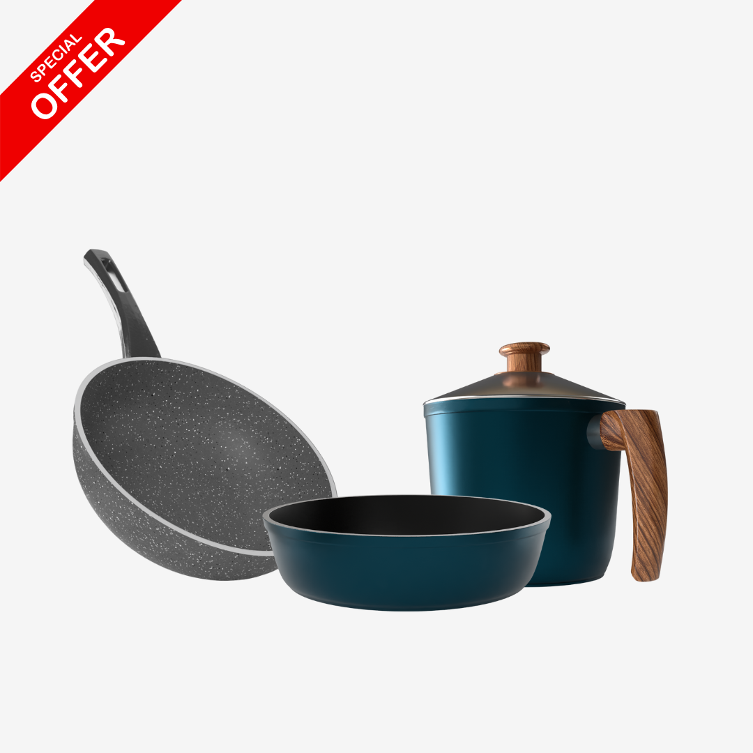 لبانة جرانيت 16 سم + صينية جرانيت 28 سم + ووك جرانيت – بريميوم سُمك 5 مم | اللون حسب المتوفر