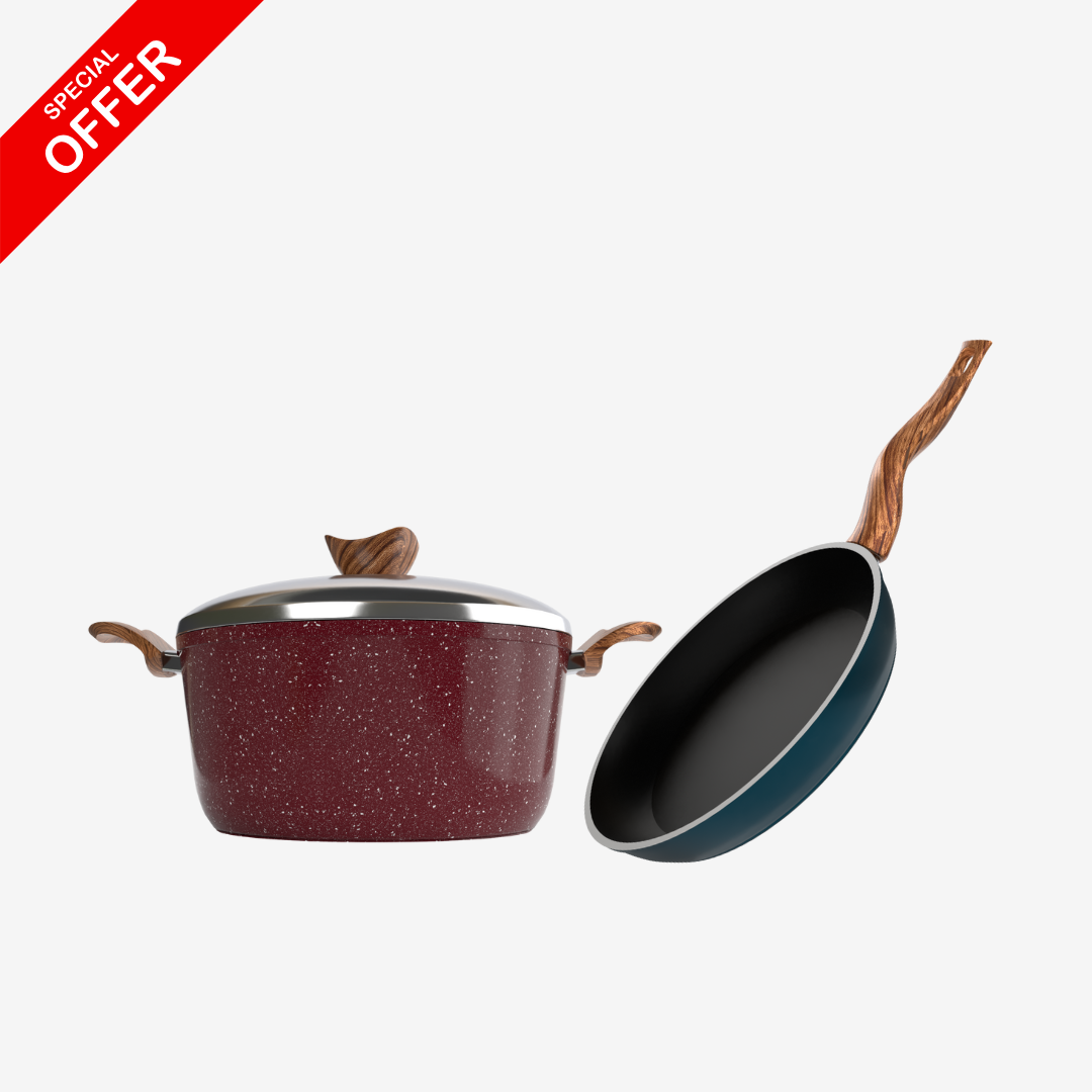 مقلاية جرانيت 24 سم + حلة جرانيت 24 سم – بريميوم سُمك 5 مم | حسب اللون المتوفر