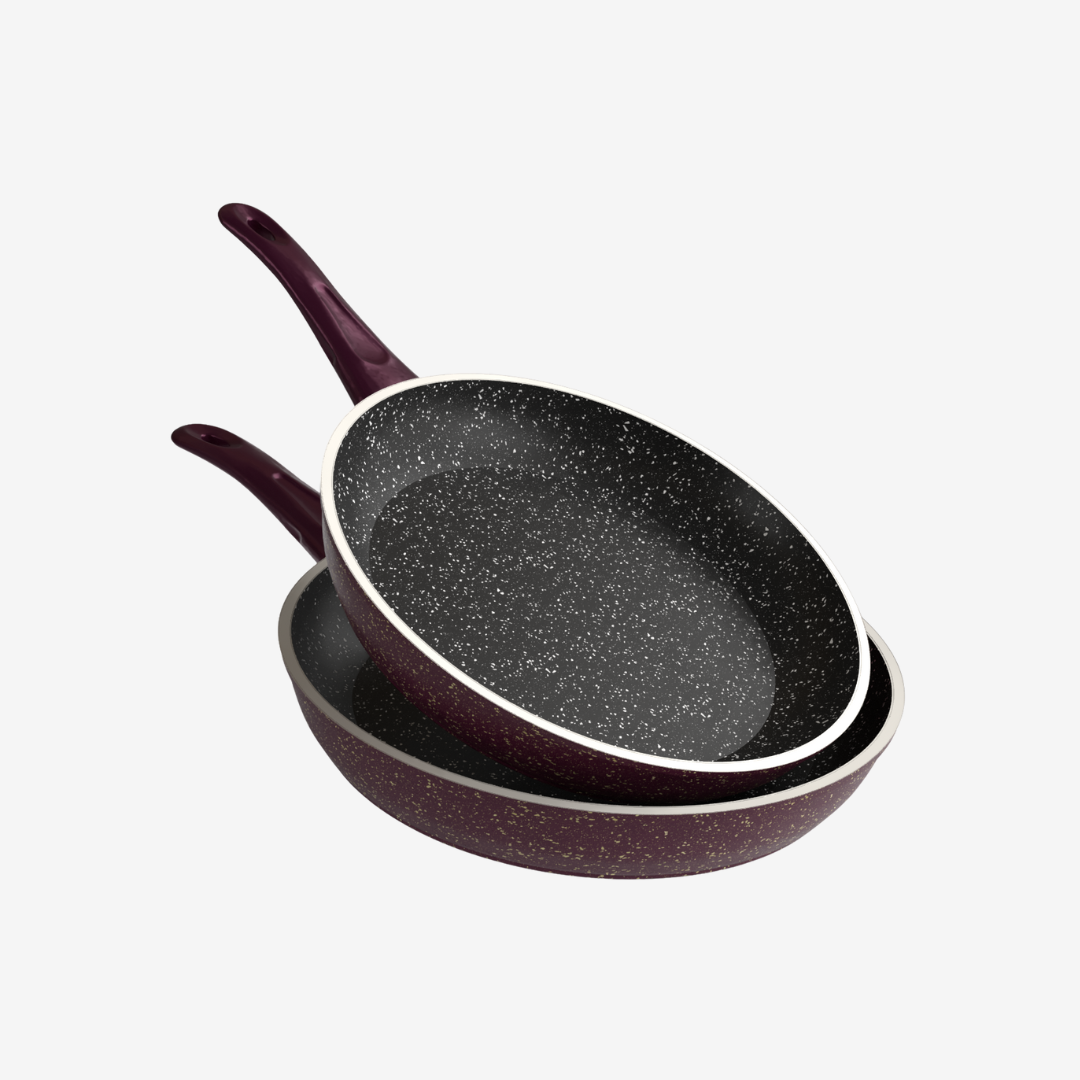 طقم مقلاية جرانيت بوردو 2 قطعه - بريميوم سٌمك  5 مم