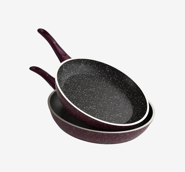 طقم مقلاية جرانيت بوردو 2 قطعه - بريميوم سٌمك  5 مم