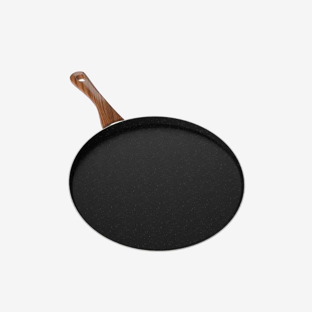 كريب جرانيت لون بوردو مقاس 32 بمقبض خشبي - بريميوم سٌمك 4 مم