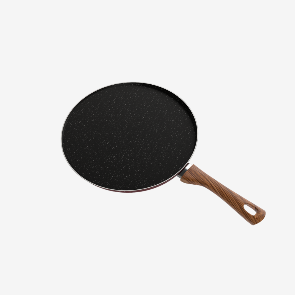 كريب جرانيت لون أحمر مقاس 32 بمقبض خشبي - بريميوم سٌمك 4 مم