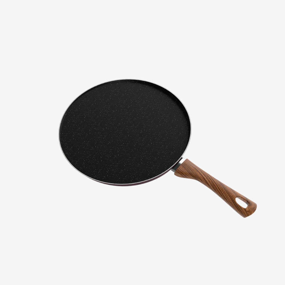 كريب جرانيت لون بوردو مقاس 32 بمقبض خشبي - بريميوم سٌمك 4 مم