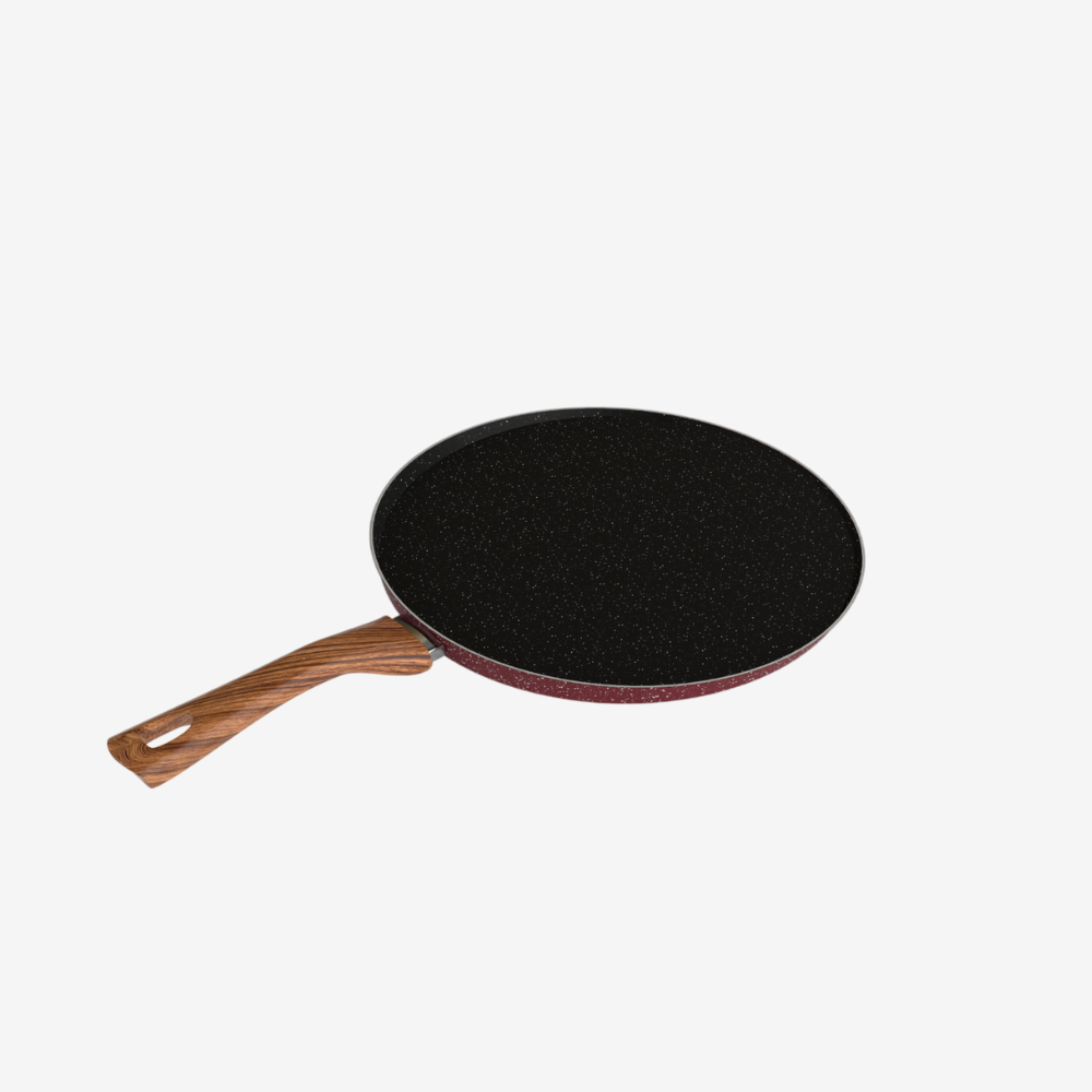 كريب جرانيت لون أحمر مقاس 32 بمقبض خشبي - بريميوم سٌمك 4 مم