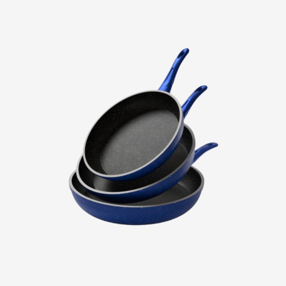 طقم مقلاية كايا ايطالي جرانيت ازرق 3 قطع 