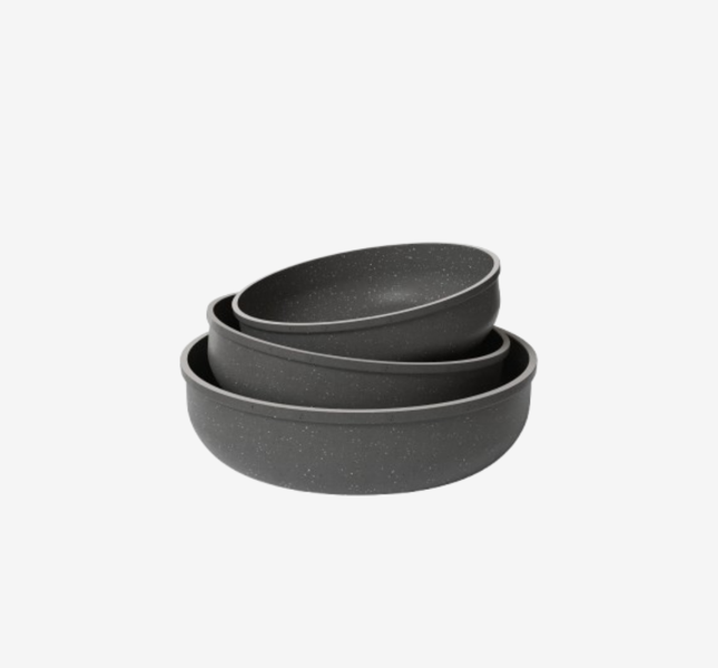 طقم صينية كايا إيطالي جرانيت رمادي 3 قطع 