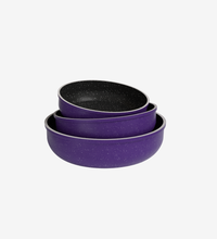 طقم صينية كايا إيطالي جرانيت موف 3 قطع بمتانة عالية 