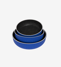 طقم صينية كايا إيطالي جرانيت ازرق 3 قطع تصميم رائع