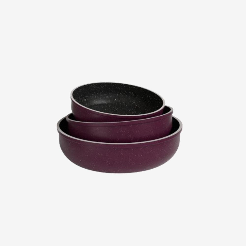 طقم صينية كايا إيطالي جرانيت بوردو 3 قطع تصميم فريد من نوعه 