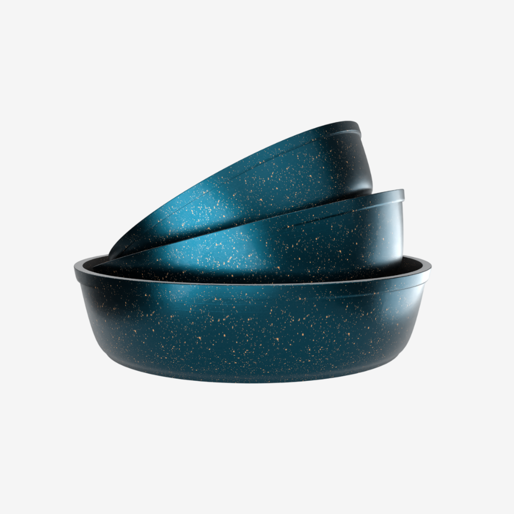 طقم صينية جرانيت تركواز 3 قطع  - بريموم سٌمك 5 مم