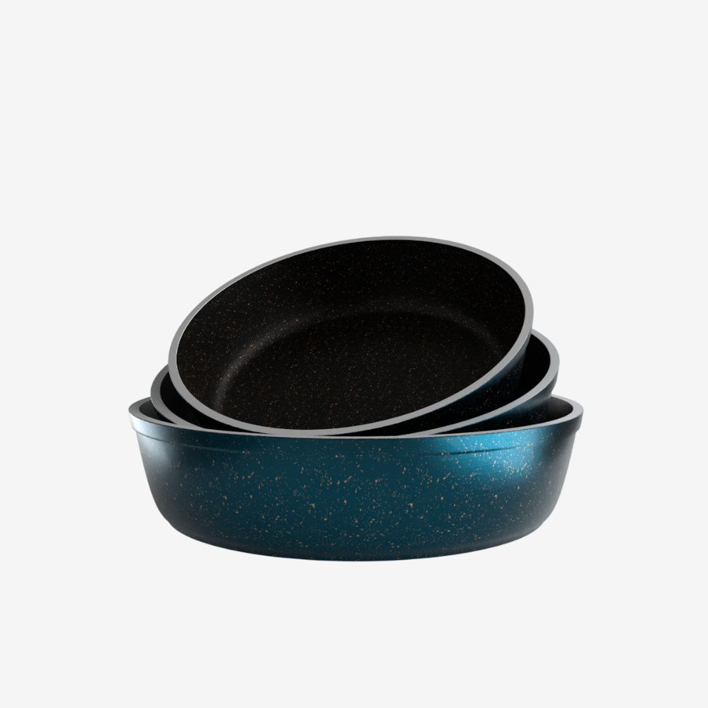 طقم صينية جرانيت تركواز 3 قطع  - بريموم سٌمك 5 مم