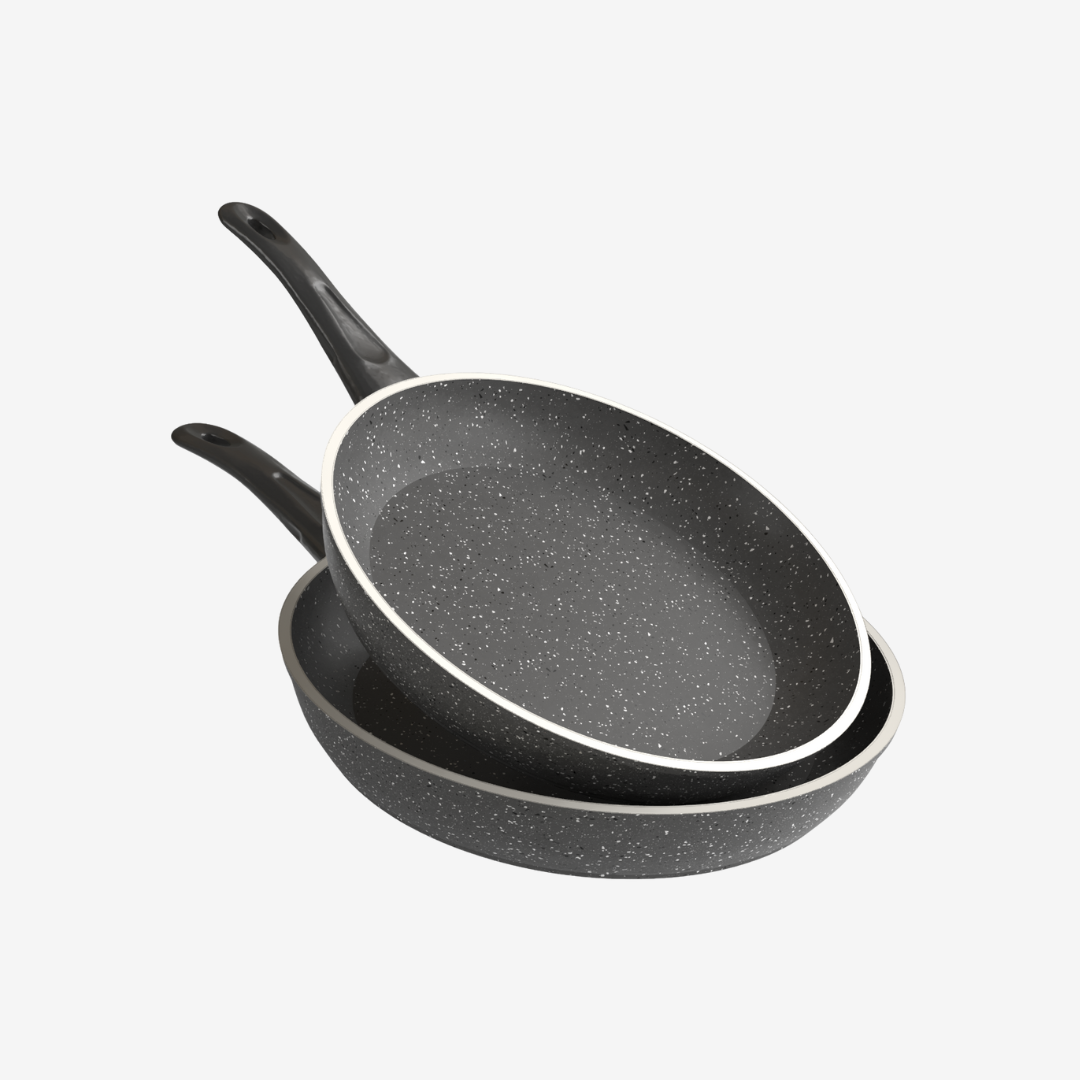 طقم مقلاية جرانيت رمادي 2 قطعة - بريميوم سٌمك  5 مم