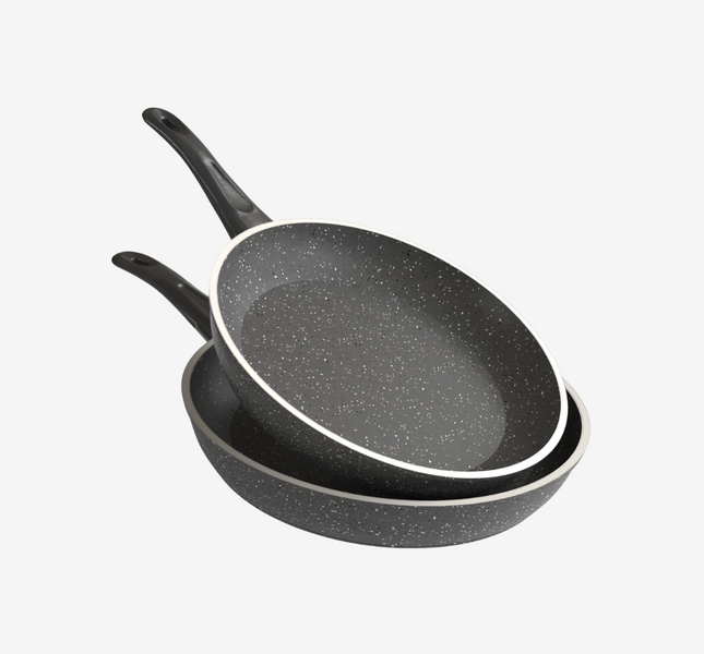 طقم مقلاية جرانيت رمادي 2 قطعة - بريميوم سٌمك  5 مم