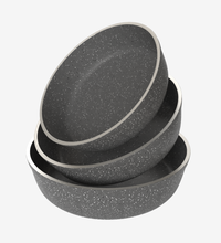 طقم صواني جرانيت رمادي 3 قطع 