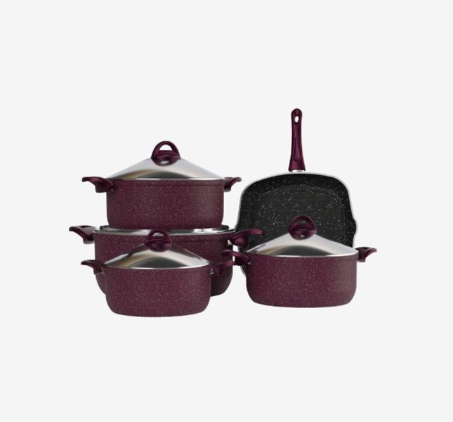 طقم كايا إيطالي جرانيت بوردو 9 قطع بجريل - سٌمك 3 مم