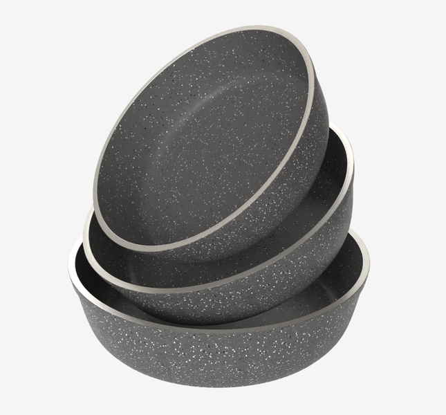 طقم صينية جرانيت رمادي 3 قطع - بريميوم سٌمك  5 مم