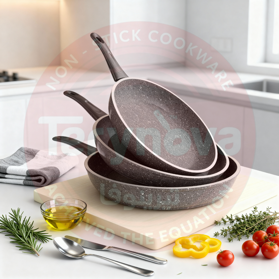 طقم مقلاية كايا ايطالي جرانيت رمادي 3 قطع - سٌمك 3 مم