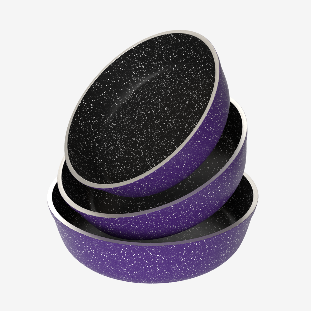 طقم صواني جرانيت موف 3 قطع 