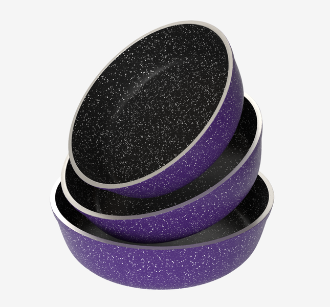 طقم صينية جرانيت موف 3 قطع - بريميوم سٌمك  5 مم