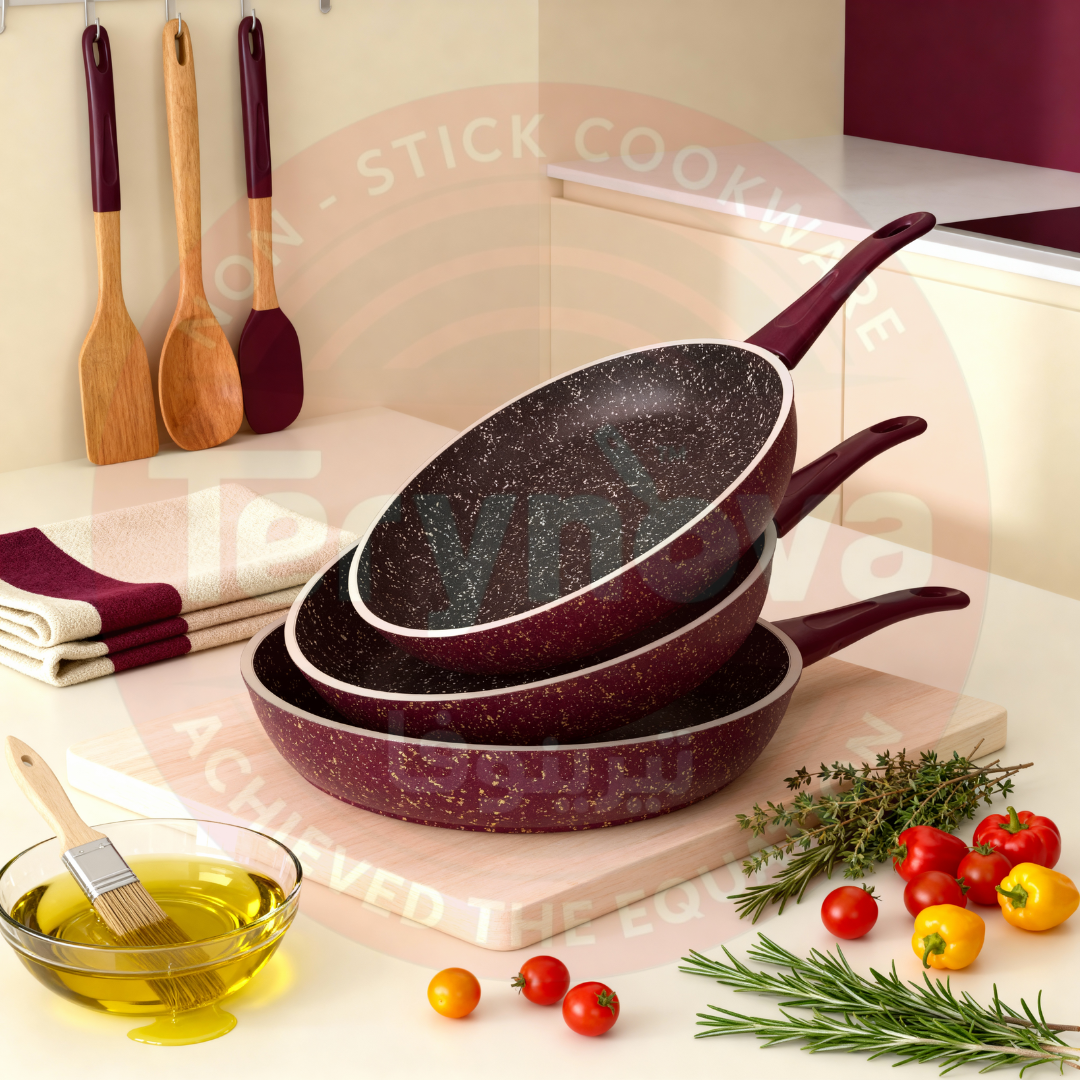 طقم مقلاية كايا ايطالي جرانيت بوردو 3 قطع - سٌمك 3 مم