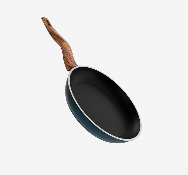 مقلاية تيفال لون تركواز بمقبض خشبي مقاسات - بريميوم سٌمك  5 مم