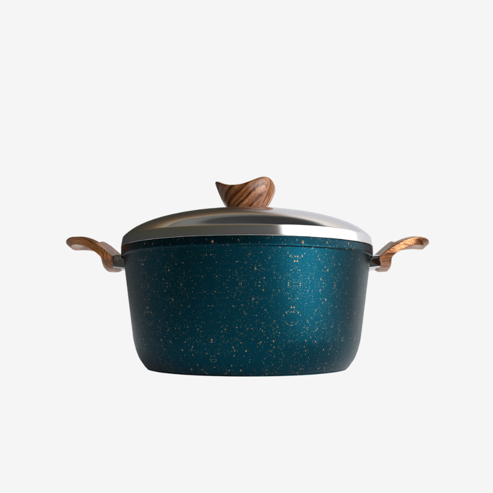 حله جرانيت لون تركواز بمقبض خشبي مقاسات - بريميوم سٌمك  5 مم