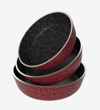 طقم صينية جرانيت احمر 3 قطع 