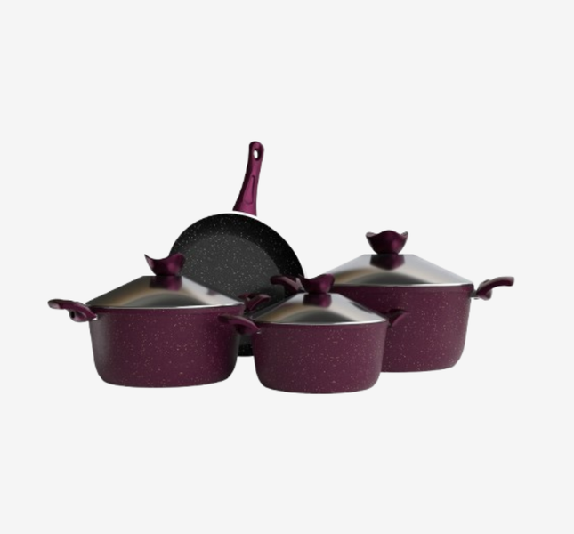 طقم حلل جرانيت بوردو 7 قطع بمقلاية - سوبر سٌمك 4 مم