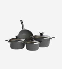 طقم حلل جرانيت رمادي 7 قطع و ووك 