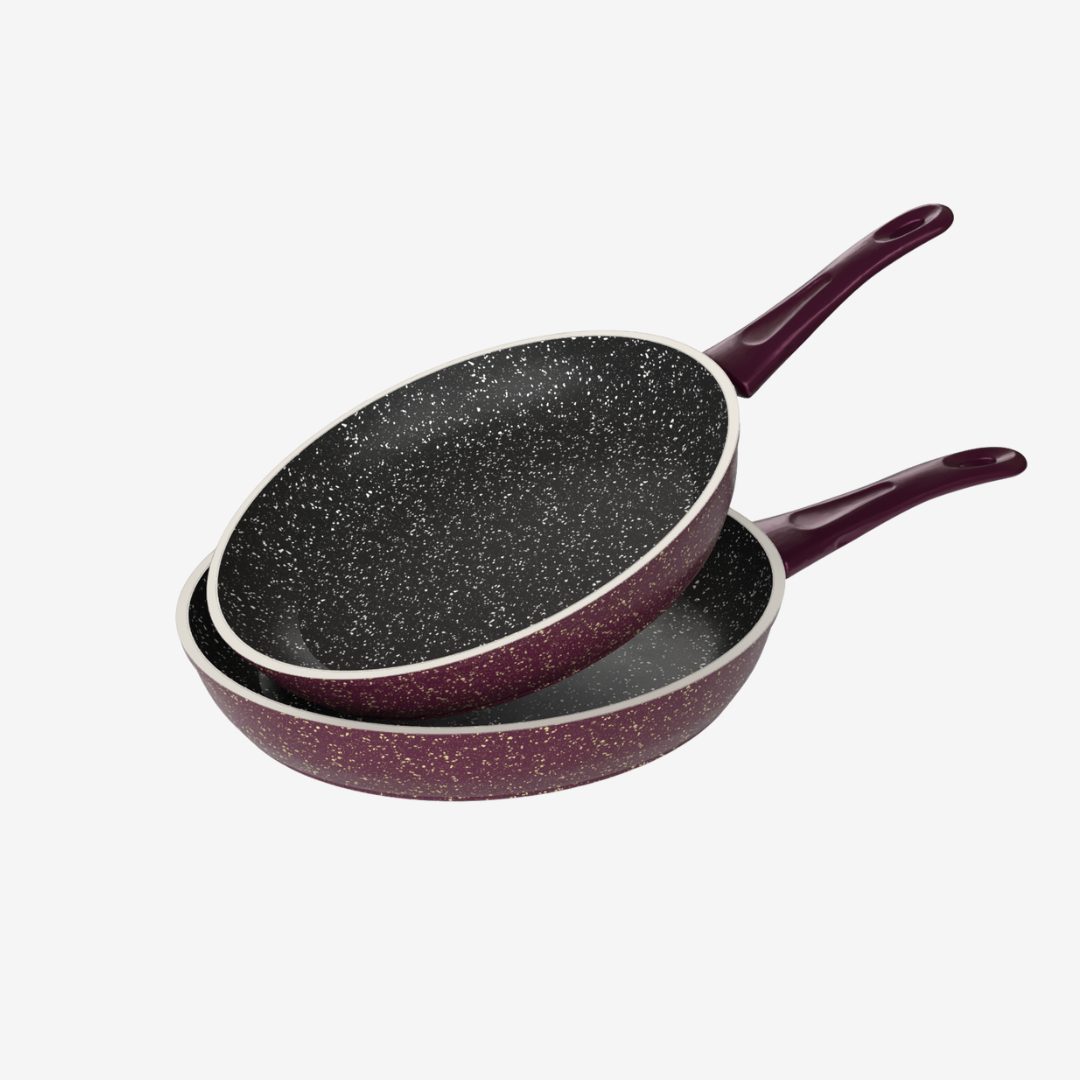 طقم مقلاية جرانيت بوردو 2 قطعه - بريميوم سٌمك  5 مم