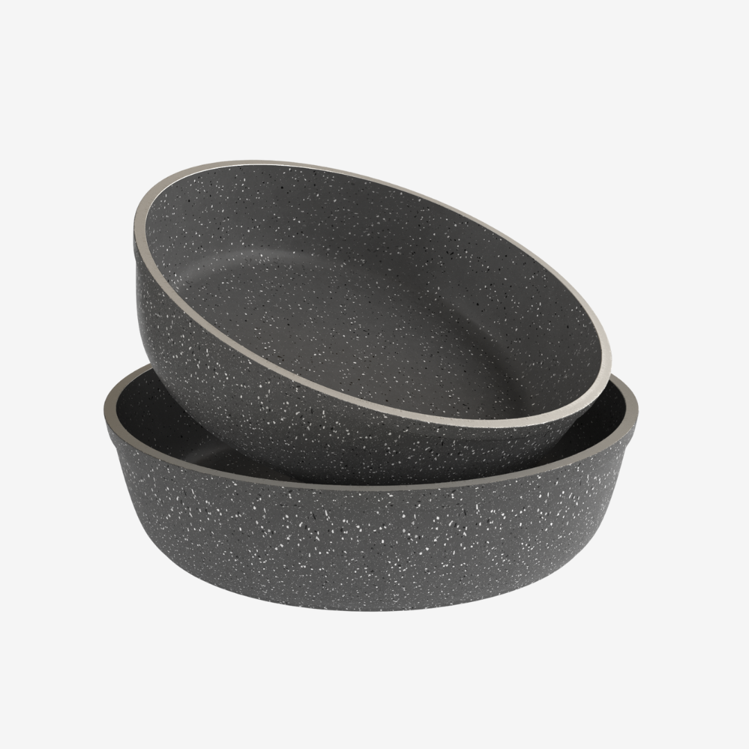 طقم صينيه جرانيت رمادي 2 قطعه - بريميوم سٌمك  5 مم