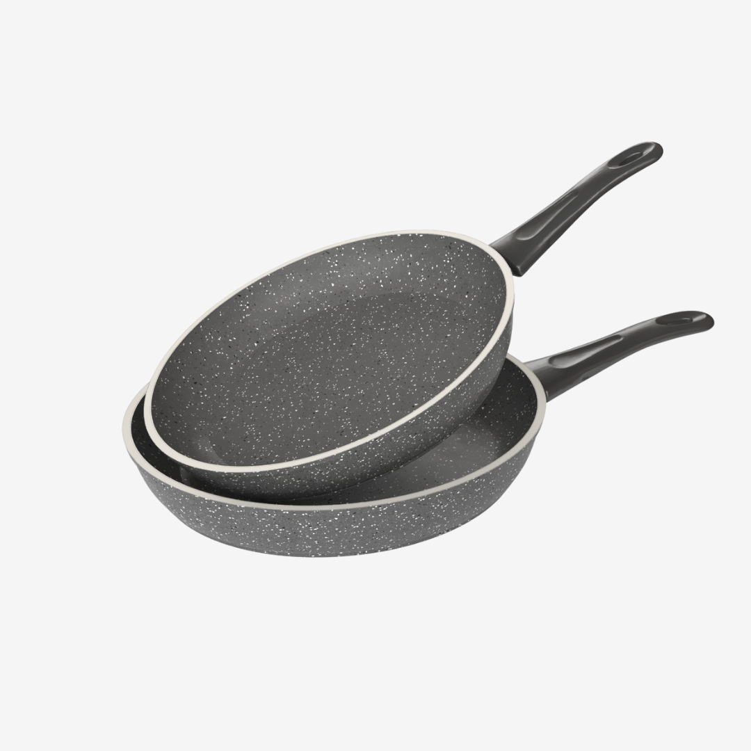 طقم مقلاية جرانيت رمادي 2 قطعة - بريميوم سٌمك  5 مم
