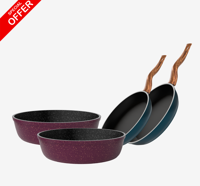 صواني جرانيت 26 و30 سم + مقلايات جرانيت 20 و28 سم – بريميوم 5 مم | حسب اللون المتوفر