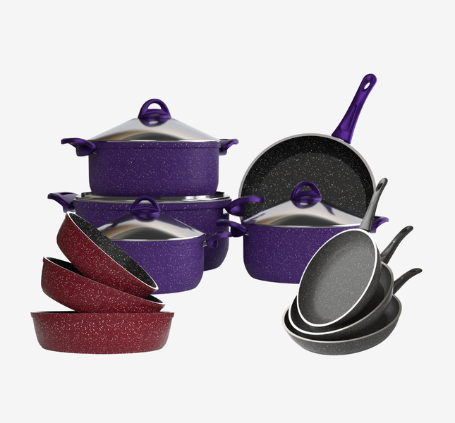 (طقم كايا إيطالي 9 قطع + طقم صواني كايا إيطالي 3 قطع + طقم مقالي كايا إيطالي 3 قطع (عرض جهاز العروسه