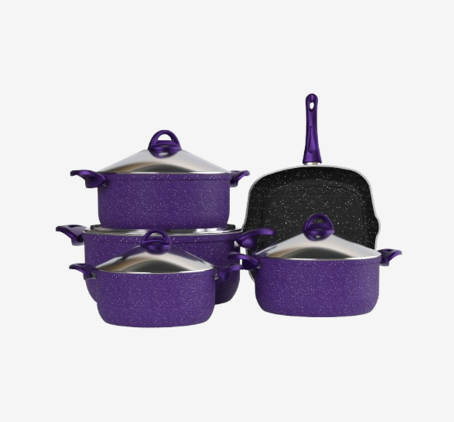 طقم كايا إيطالي جرانيت موف 9 قطع بجريل - سٌمك 3 مم