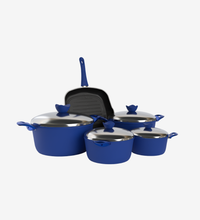 طقم حلل تيفال أزرق 9 قطع بجريل تحفة 