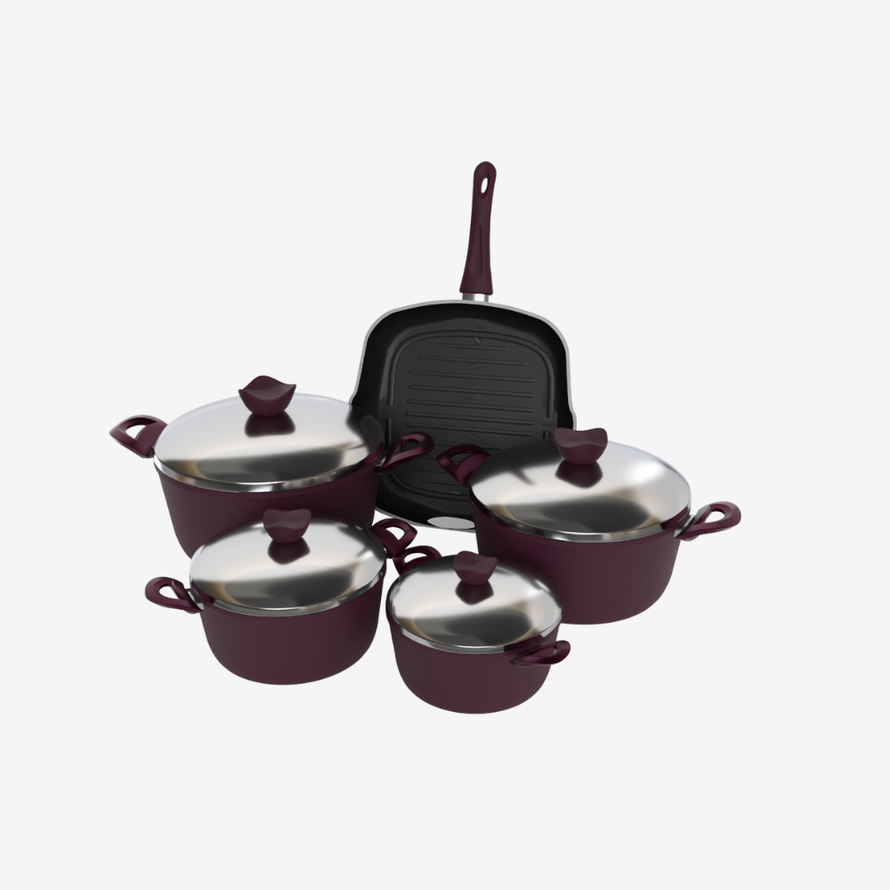 طقم حلل تيفال بوردو 9 قطع بجريل مجموع فريدة 