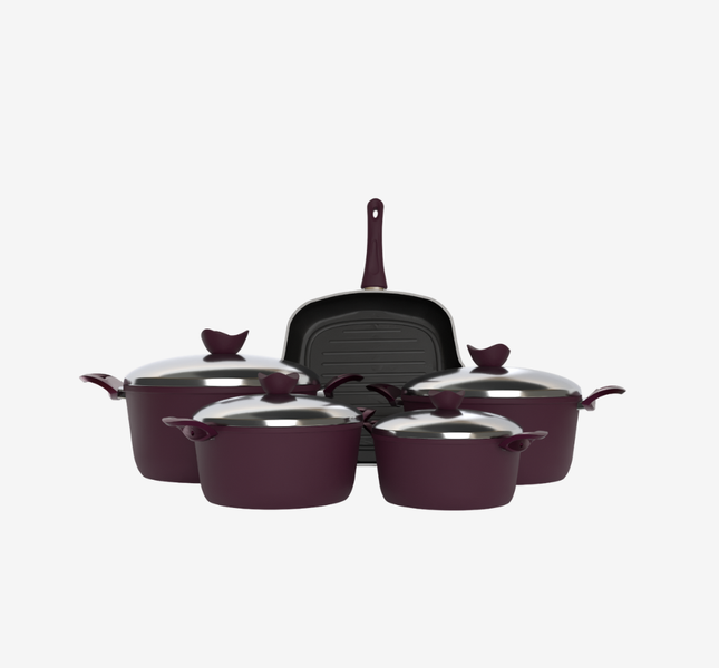 طقم حلل تيفال بوردو 9 قطع بجريل