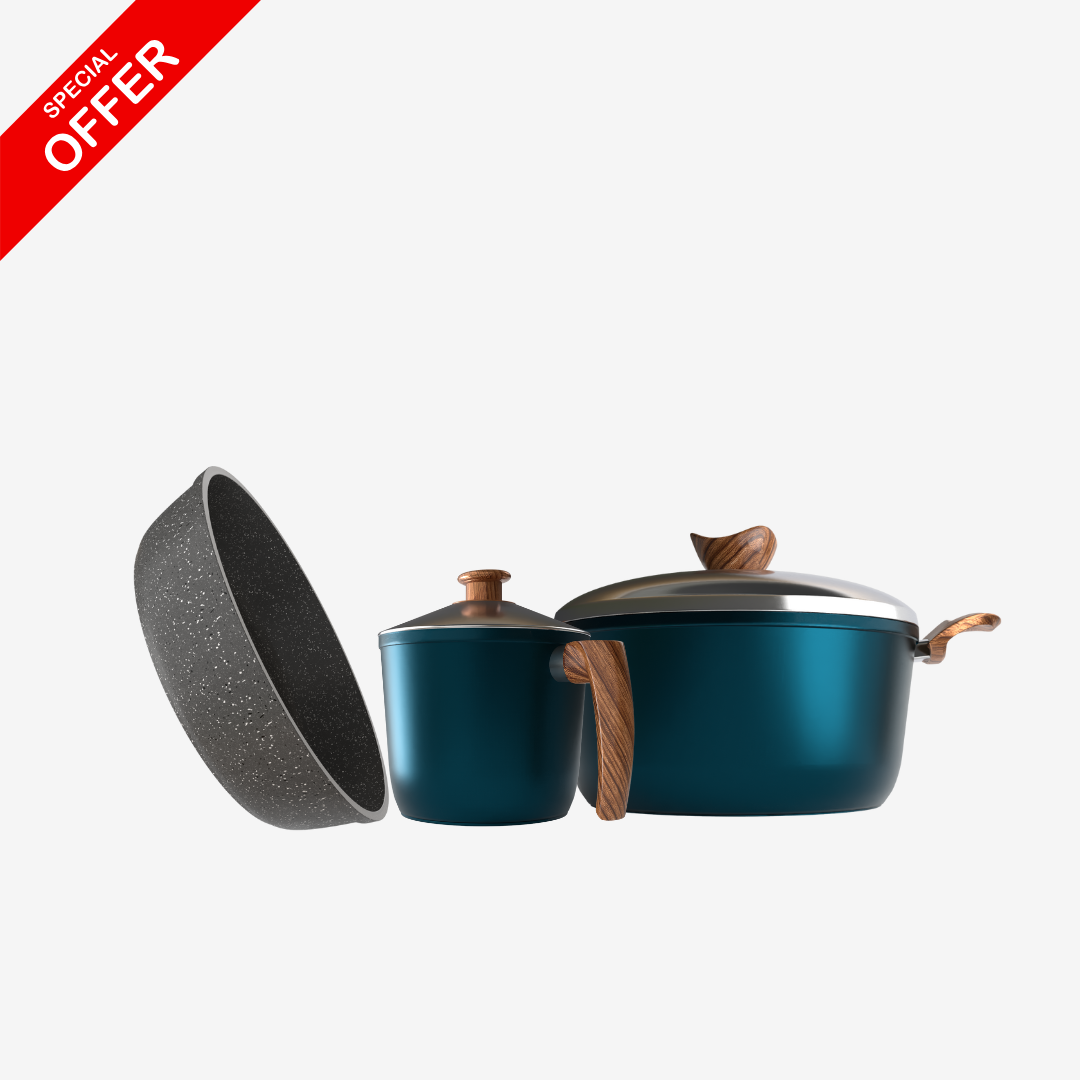 لبانة جرانيت + حلة جرانيت 28 سم + صينية جرانيت 28 سم – بريميوم سُمك 5 مم حسب اللون المتوفر