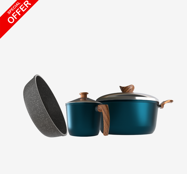 لبانة جرانيت + حلة جرانيت 28 سم + صينية جرانيت 28 سم – بريميوم سُمك 5 مم حسب اللون المتوفر