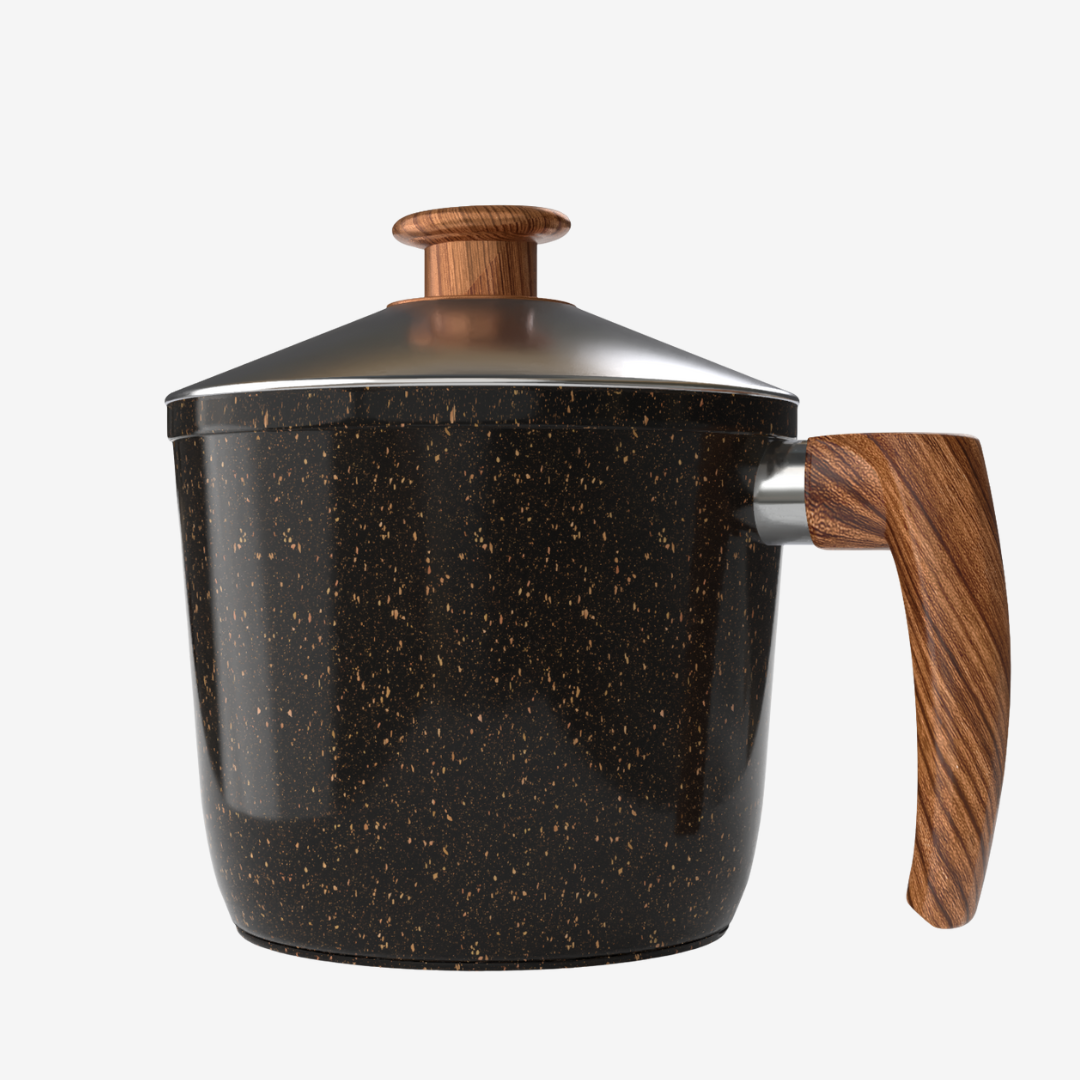 لبانه جرانيت لون اسود مقاس 16 بمقبض خشبي - بريميوم سٌمك  5 مم