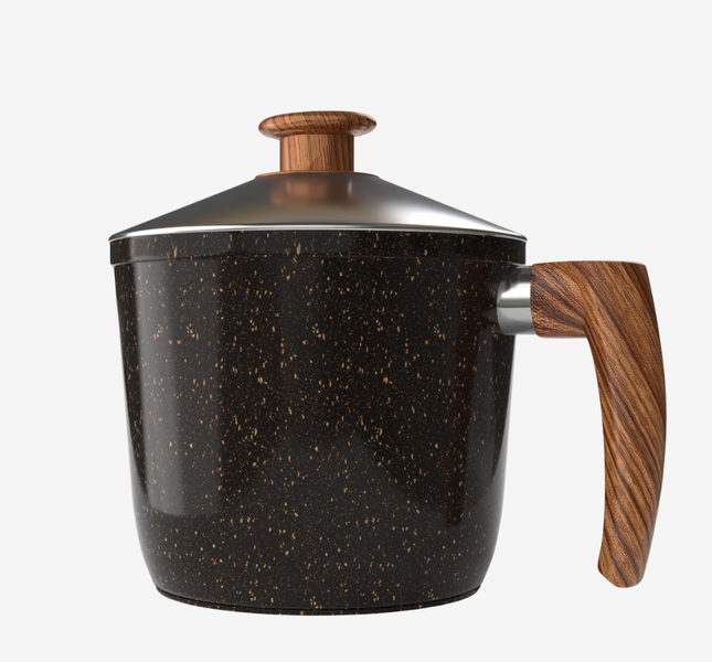 لبانه جرانيت لون اسود مقاس 16 بمقبض خشبي - بريميوم سٌمك  5 مم